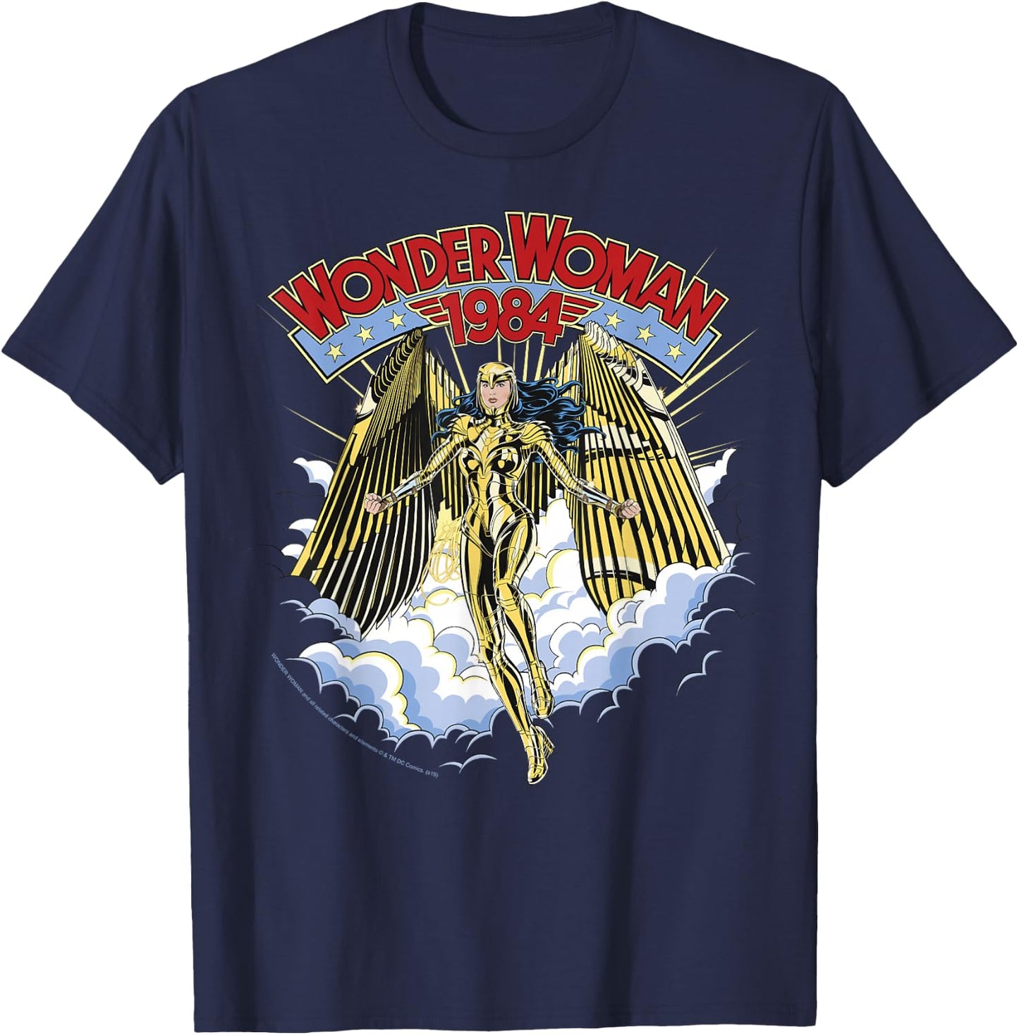 DC Comics Wonder Woman 1984 Gold Suit Clouds Portrait T-Shirt - T-Shirt | Navy