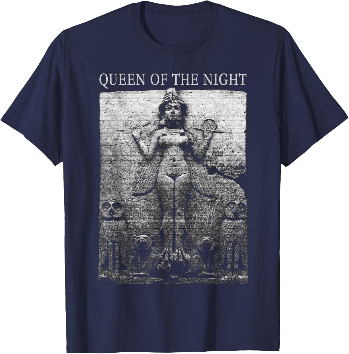 Lilith Inanna Queen of the Night Ishtar Ereshkigal Sumerian T-Shirt - T-Shirt | Navy