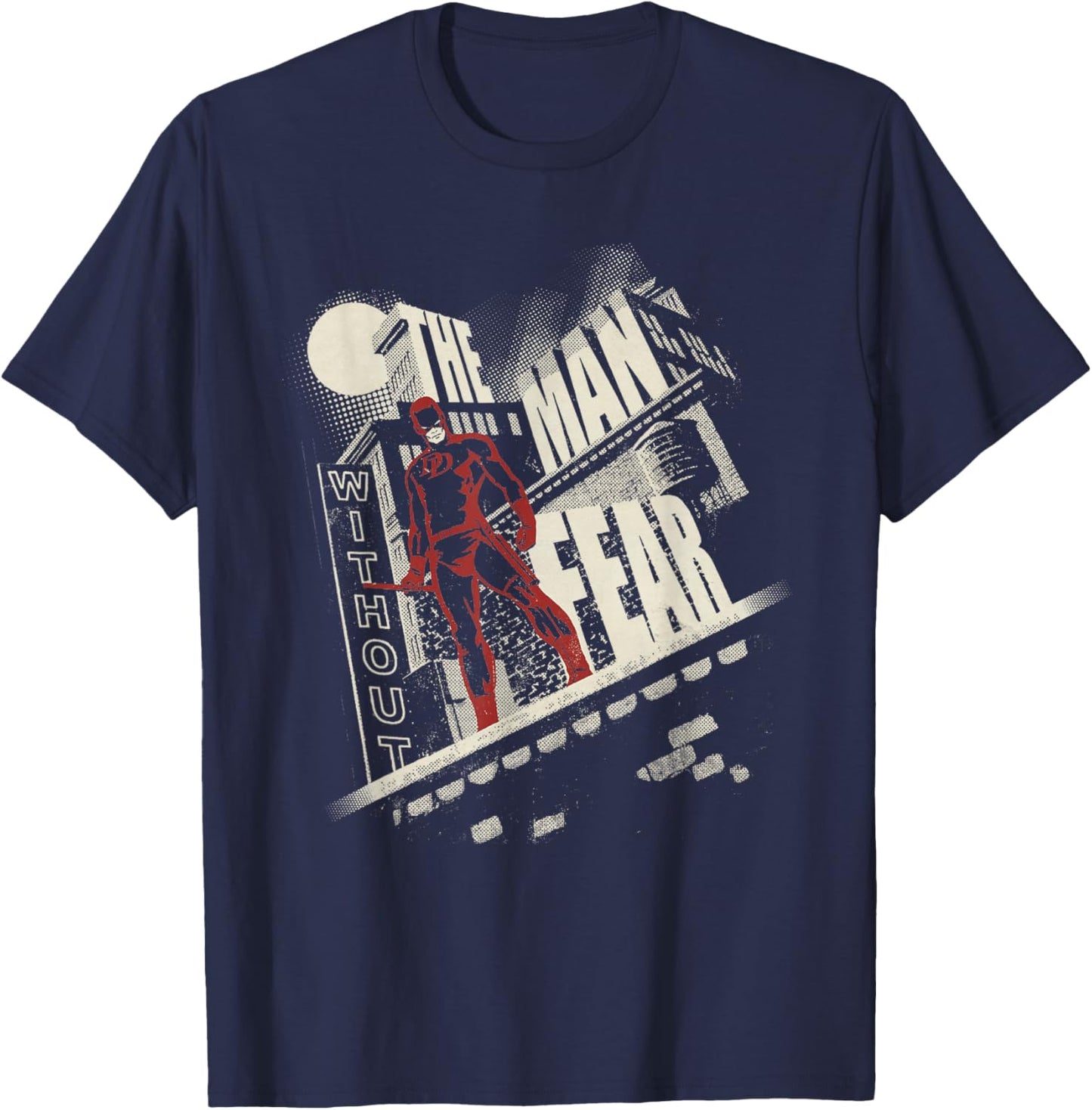 Marvel Daredevil The Man Without Fear Night Rooftop Noir T-Shirt - T-Shirt | Navy