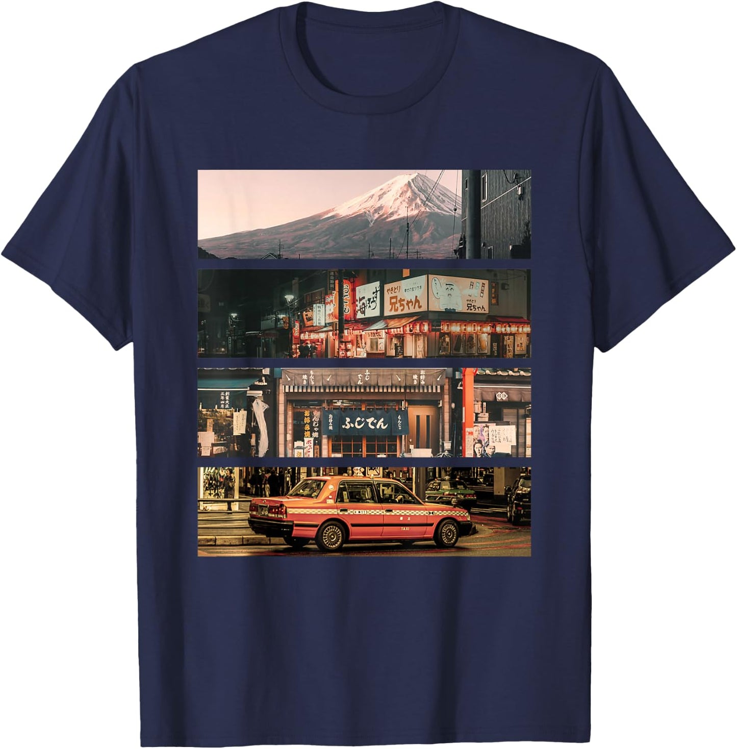 Aesthetic Style Vaporwave Japan 80s 90s Tokyo Osaka T-Shirt - T-Shirt | Navy