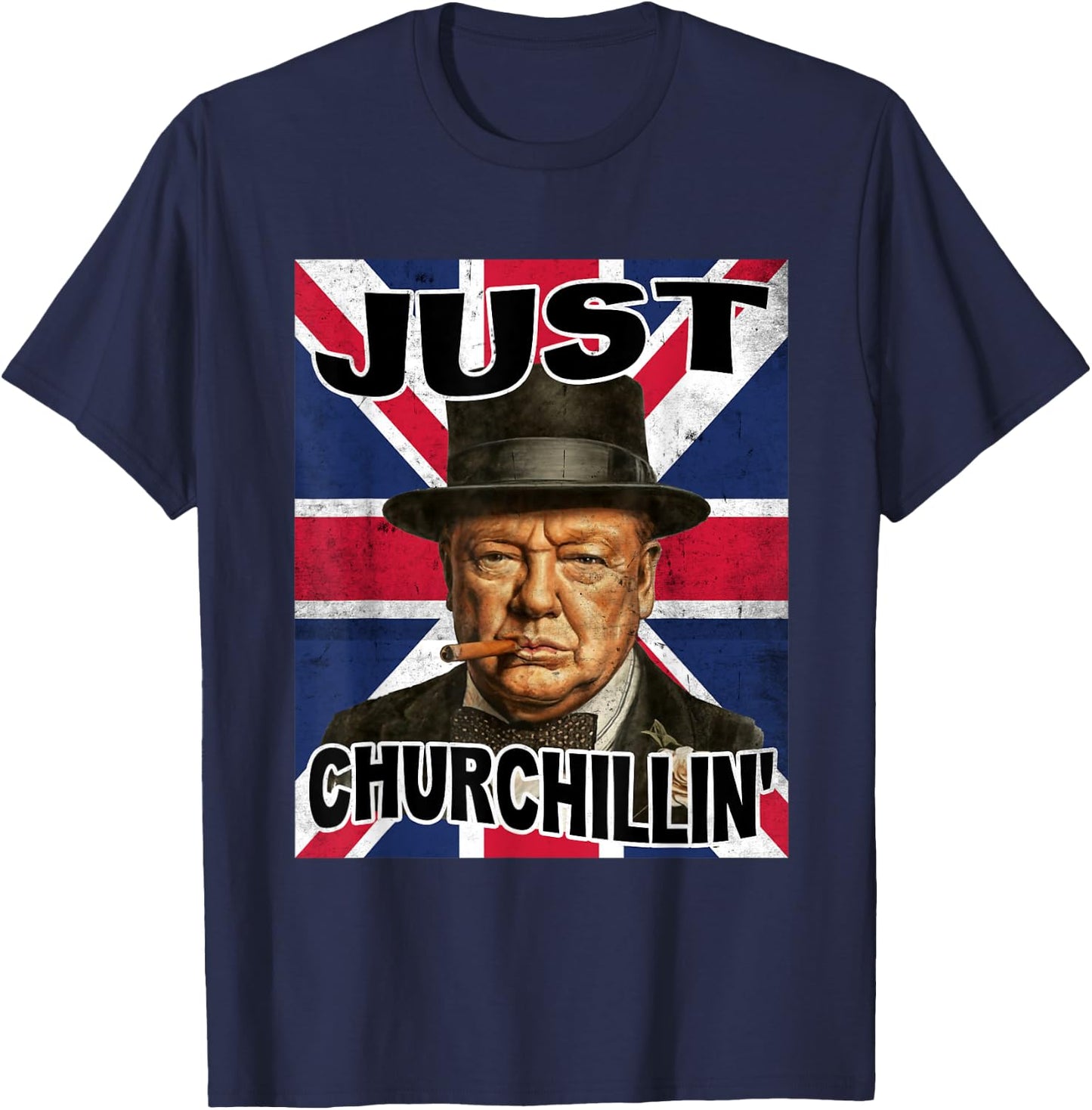 Retro Winston Churchill Shirt Costume For Kids Boys Men T-Shirt - T-Shirt | Navy