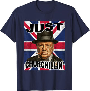 Retro Winston Churchill Shirt Costume For Kids Boys Men T-Shirt - T-Shirt | Navy