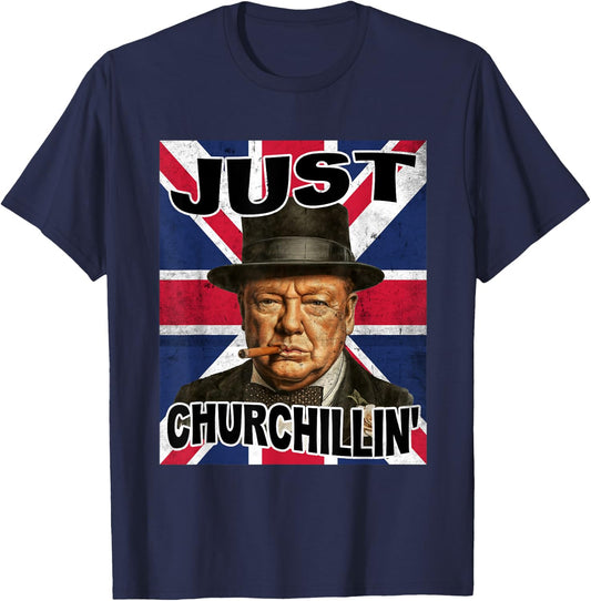 Retro Winston Churchill Shirt Costume For Kids Boys Men T-Shirt - T-Shirt | Navy