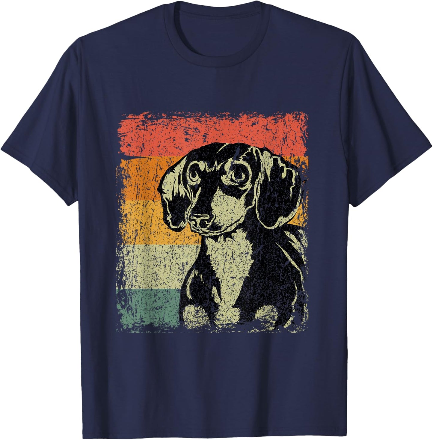 Retro Doxie Wiener Dog Gift Vintage Dachshund Men Women Kids T-Shirt - T-Shirt | Navy