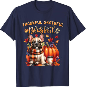 French Bulldog Lovers Pumpkin spice Happy Fall Y'all Autumn T-Shirt - T-Shirt | Navy