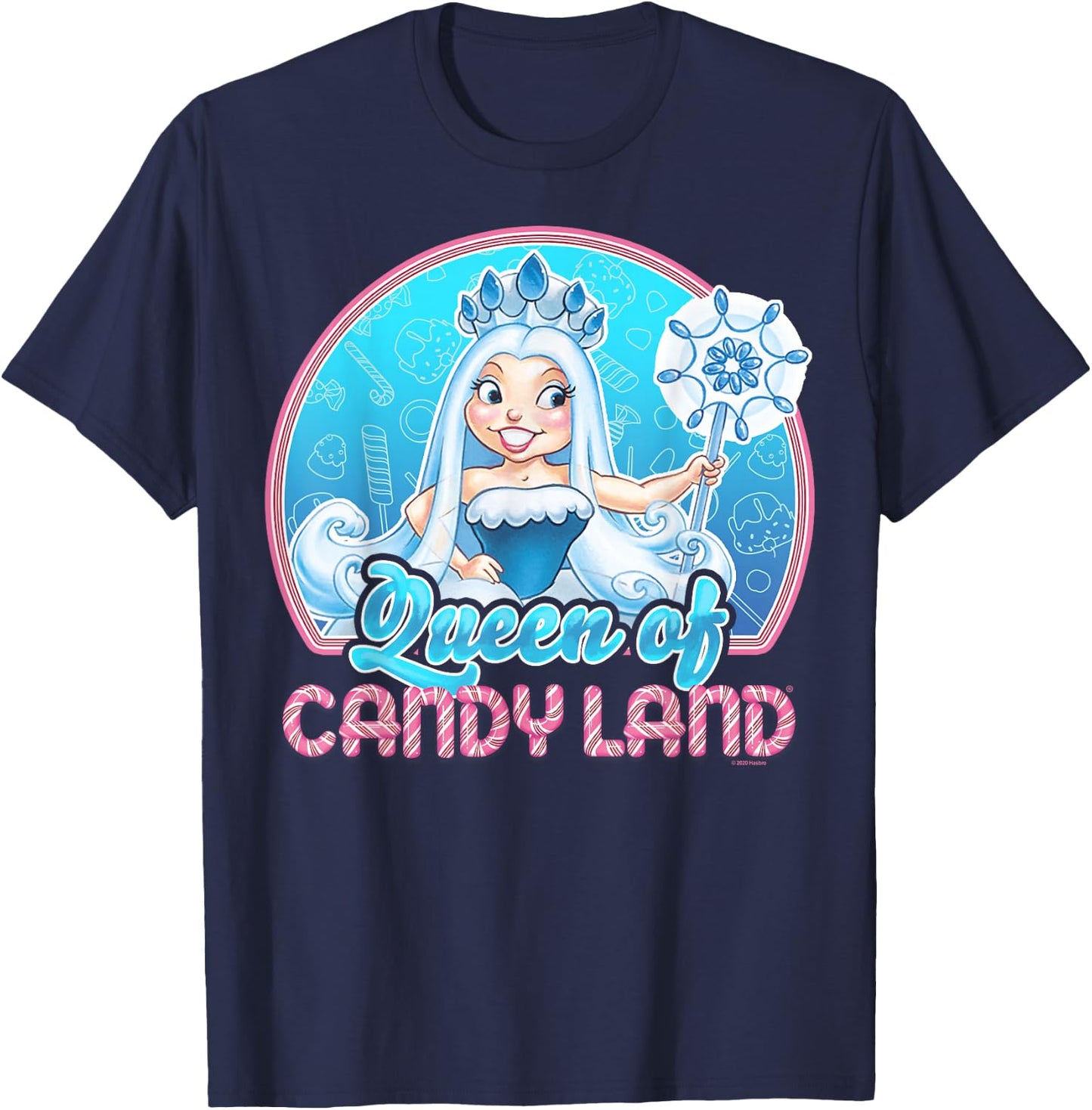 Candy Land Queen of Candy Land Portrait Small T-Shirt - T-Shirt | Navy