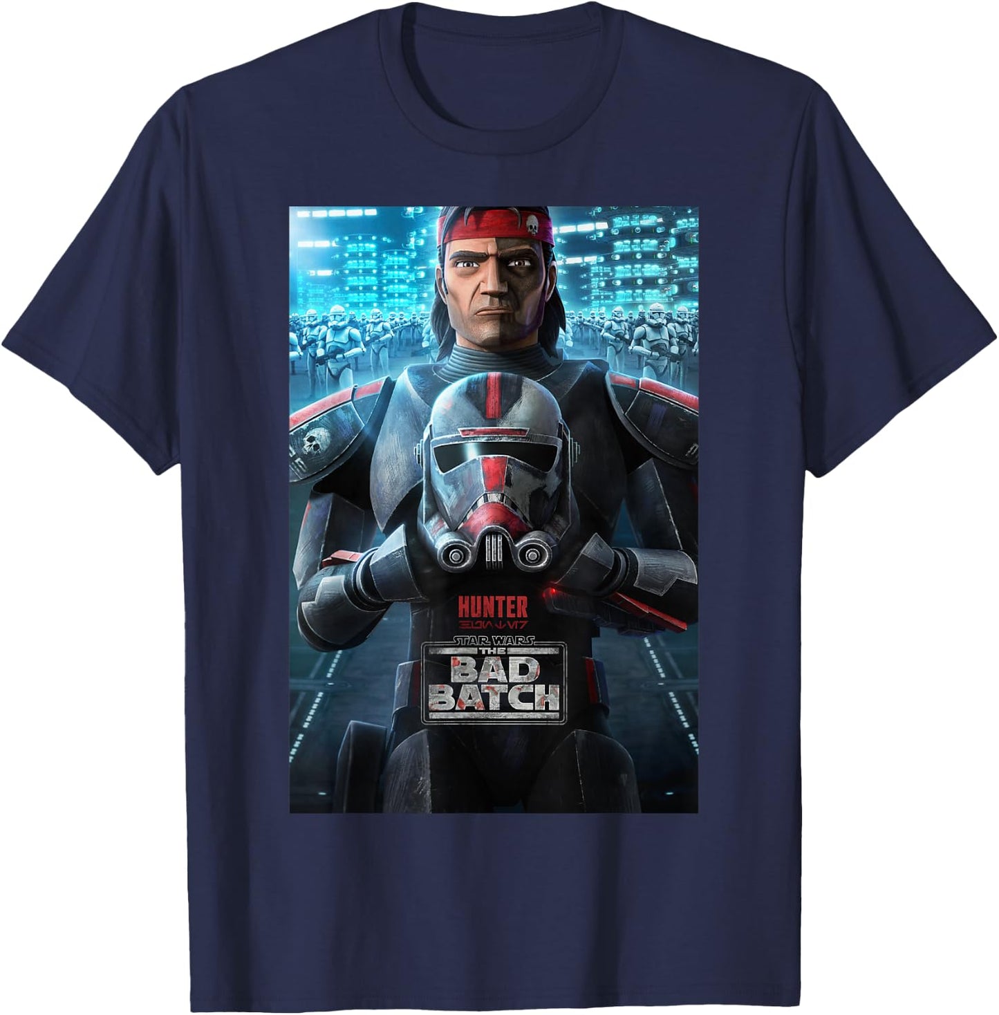 Star Wars: The Bad Batch Hunter Poster T-Shirt - T-Shirt | Navy