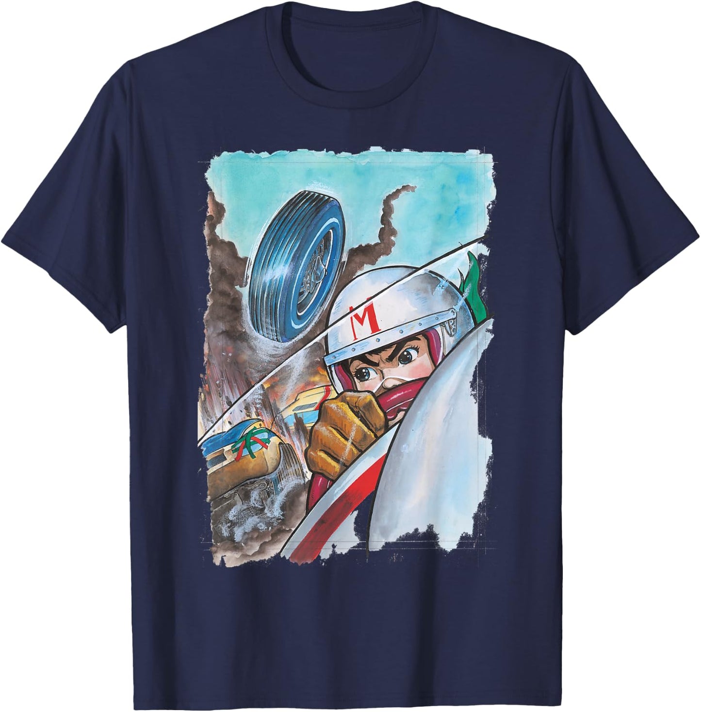 Manga Speed Racer Crash T-Shirt - T-Shirt | Navy