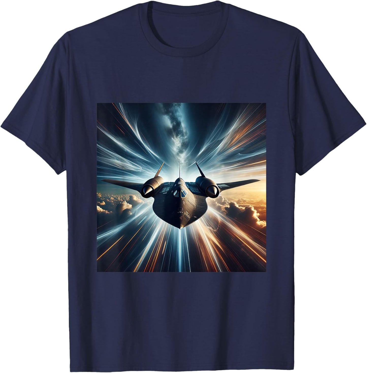 SR 71 Blackbird Fighter Jet Military Aircraft T-Shirt - T-Shirt | Navy