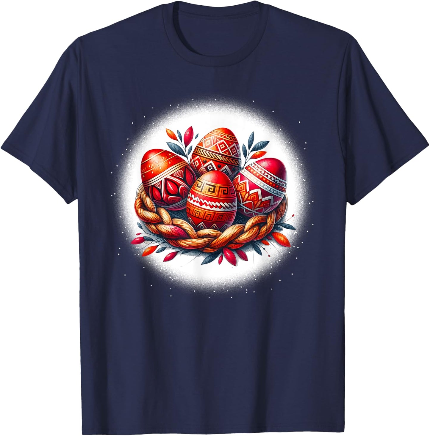 Christ is Risen Greek Russian Eastern Orthodox Pascha Cross T-Shirt - T-Shirt | Navy
