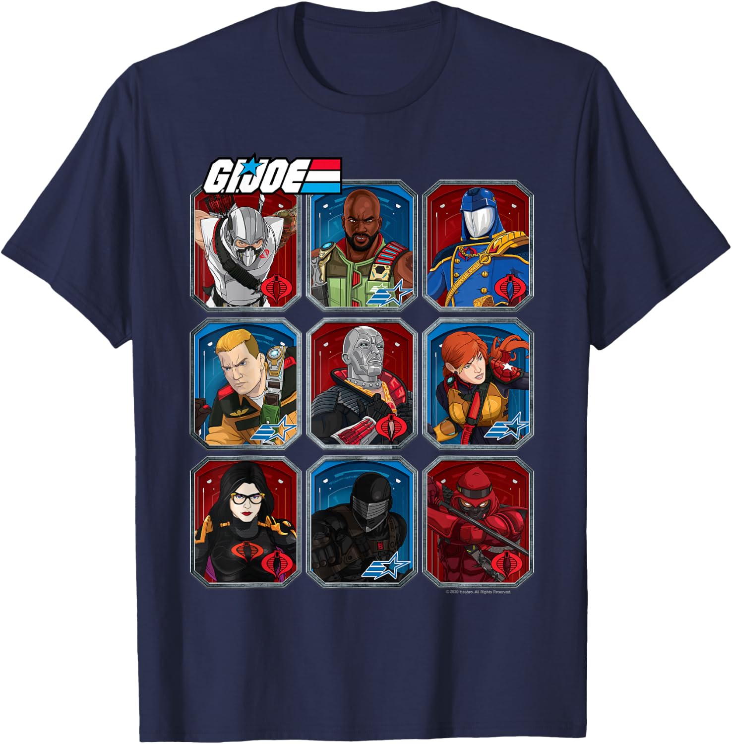 G.I. Joe Group Shot Trading Cards Box Up T-Shirt - T-Shirt | Navy