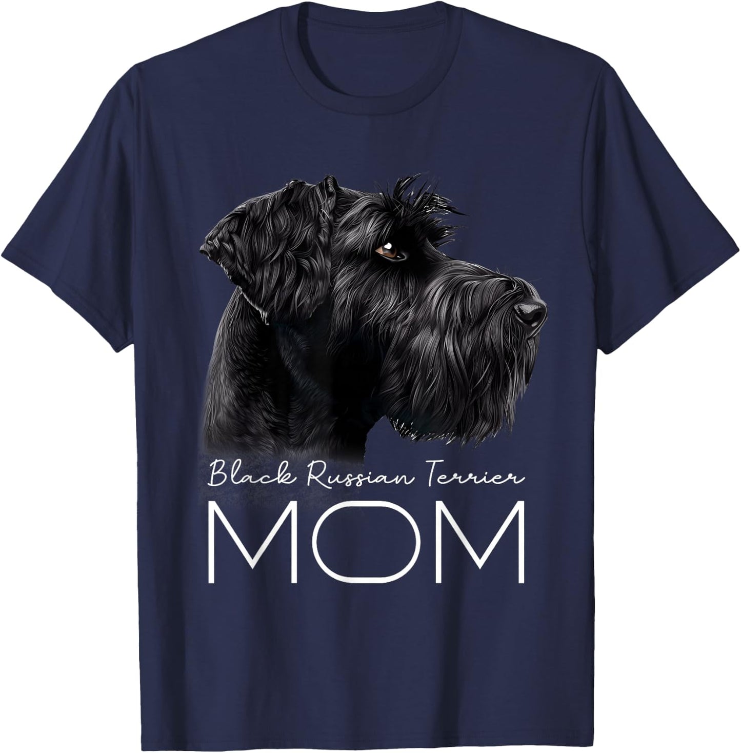 Black Russian Terrier Mom T-Shirt - T-Shirt | Navy