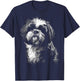 Dog Lover Cute Drawing Animal Pet Art Graphic Shih Tzu Women Kids T-Shirt - T-Shirt | Navy