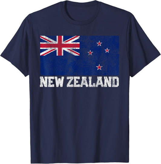 New Zealand Flag National Pride Roots Country Family Nation T-Shirt - T-Shirt | Navy