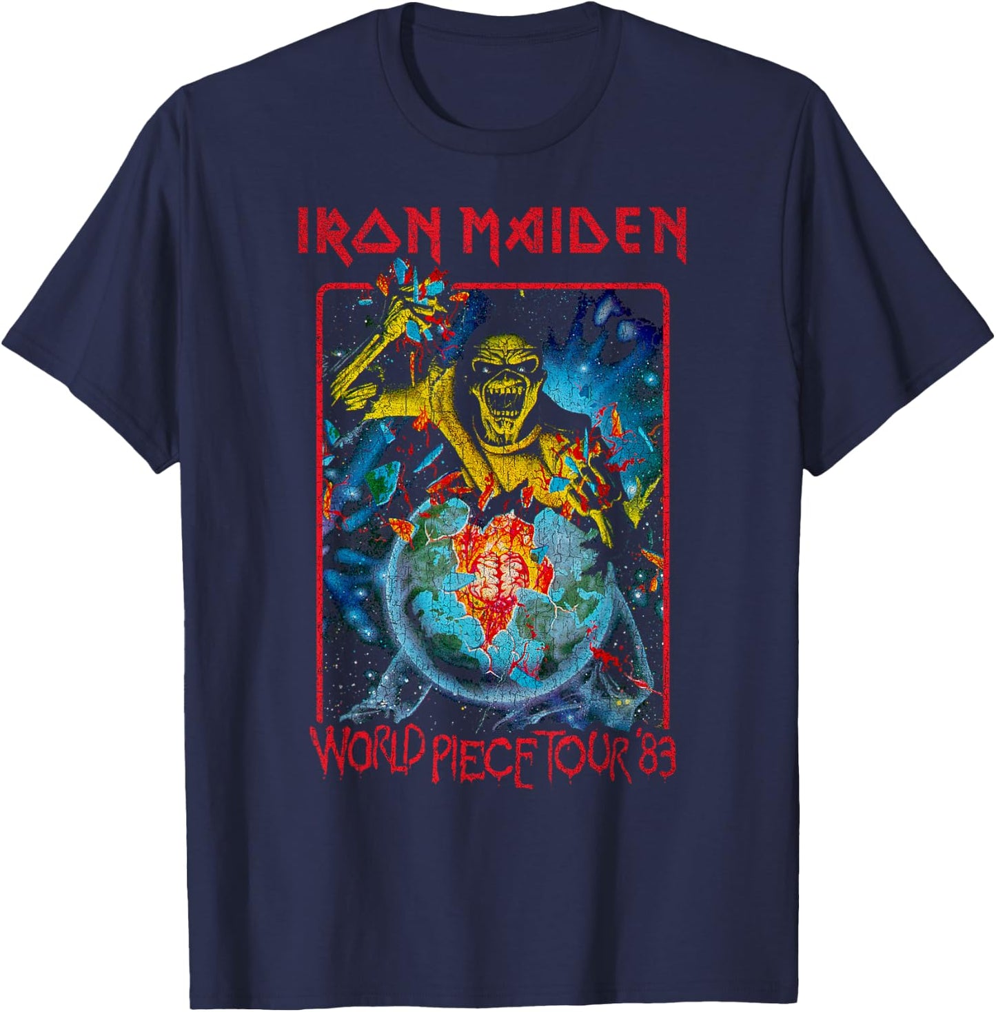 Iron Maiden - World Piece Tour '83 T-Shirt - T-Shirt | Navy