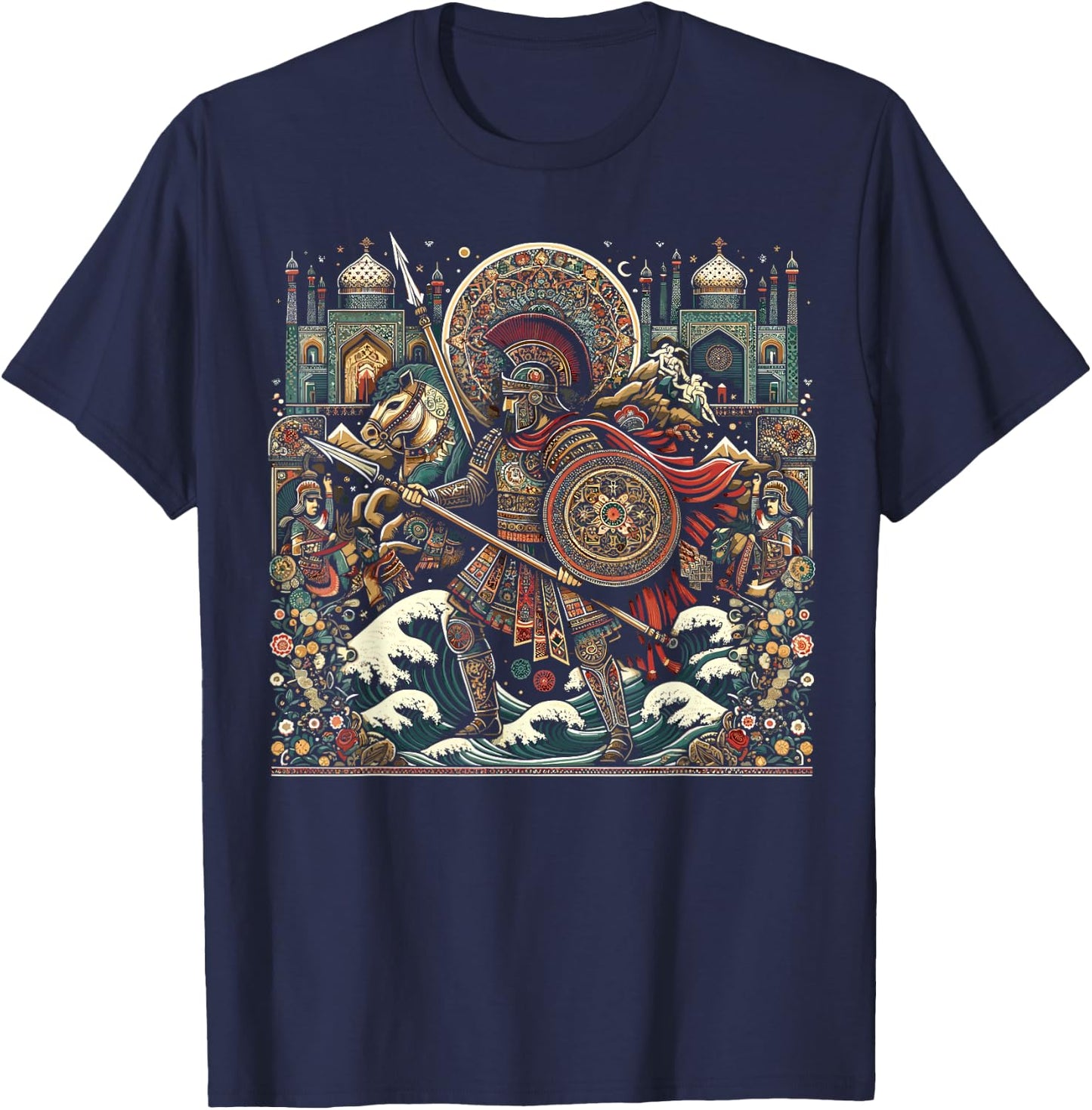 Persian Immortal Achaemenid Empire Persian Warrior T-Shirt - T-Shirt | Navy