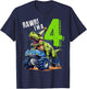 Rawr I’m 4 Birthday Dinosaur Monster Truck 4th Boys Girls T-Shirt - T-Shirt | Navy