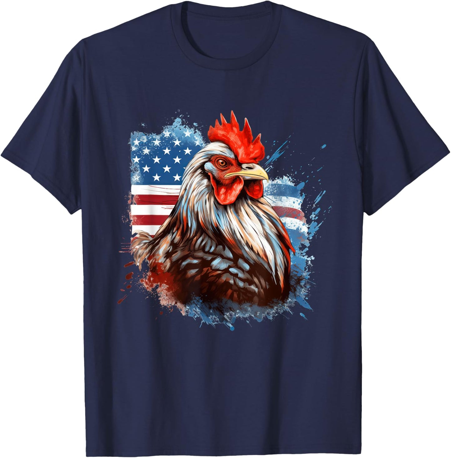 Chicken American Flag T-Shirt - T-Shirt | Navy