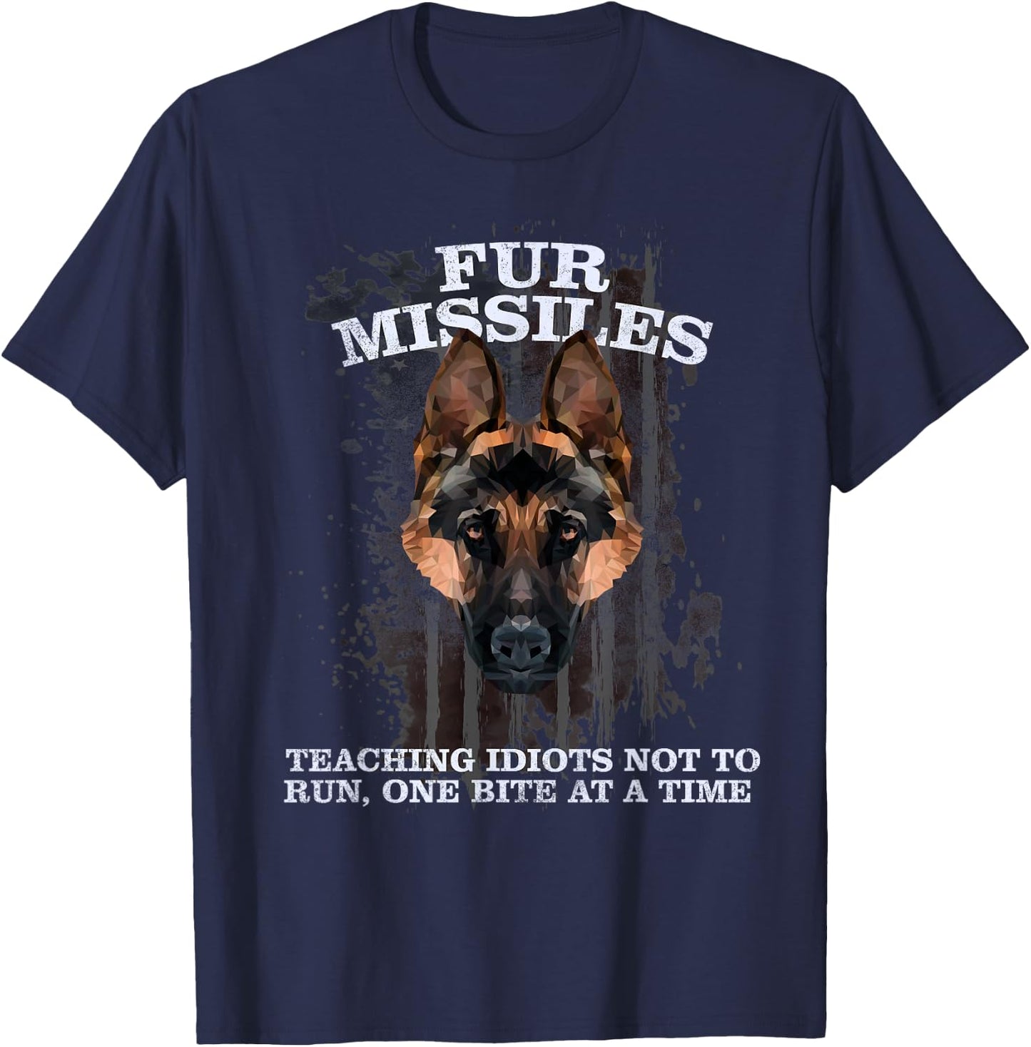 Fur missle, k9 handler, police shepherd american apparel T-Shirt - T-Shirt | Navy