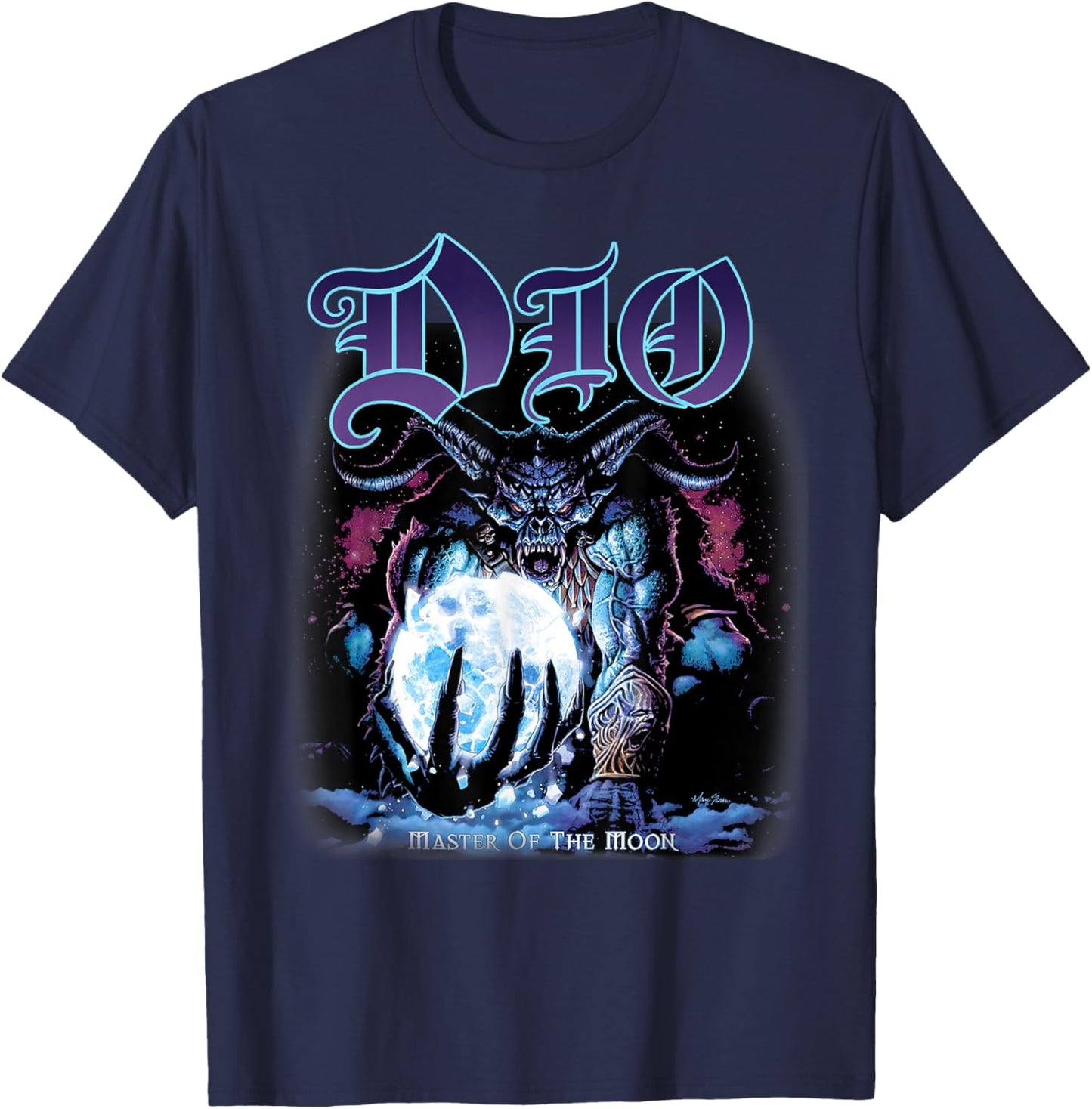 Dio – Master Of The Moon On Grey T-Shirt - T-Shirt | Navy