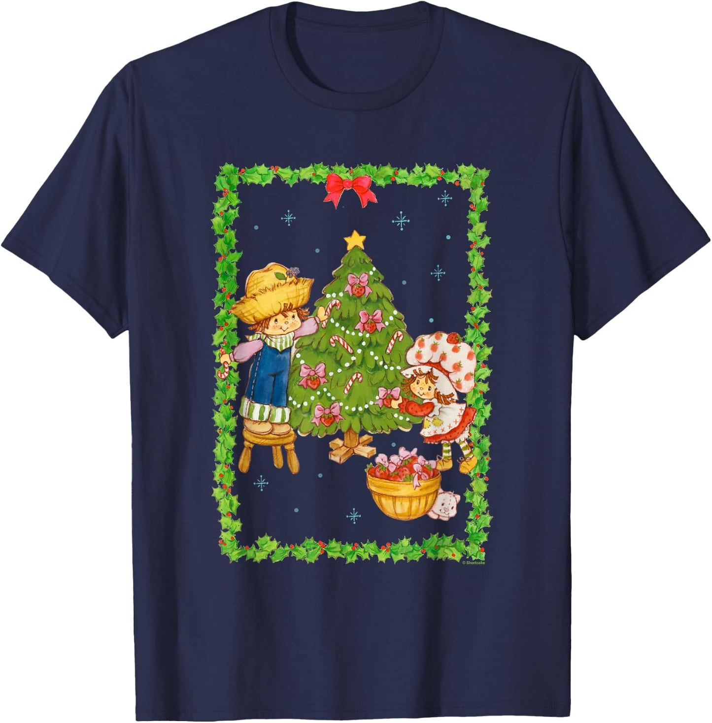 Strawberry Shortcake Huckleberry Pie Christmas Tree Poster T-Shirt - T-Shirt | Navy