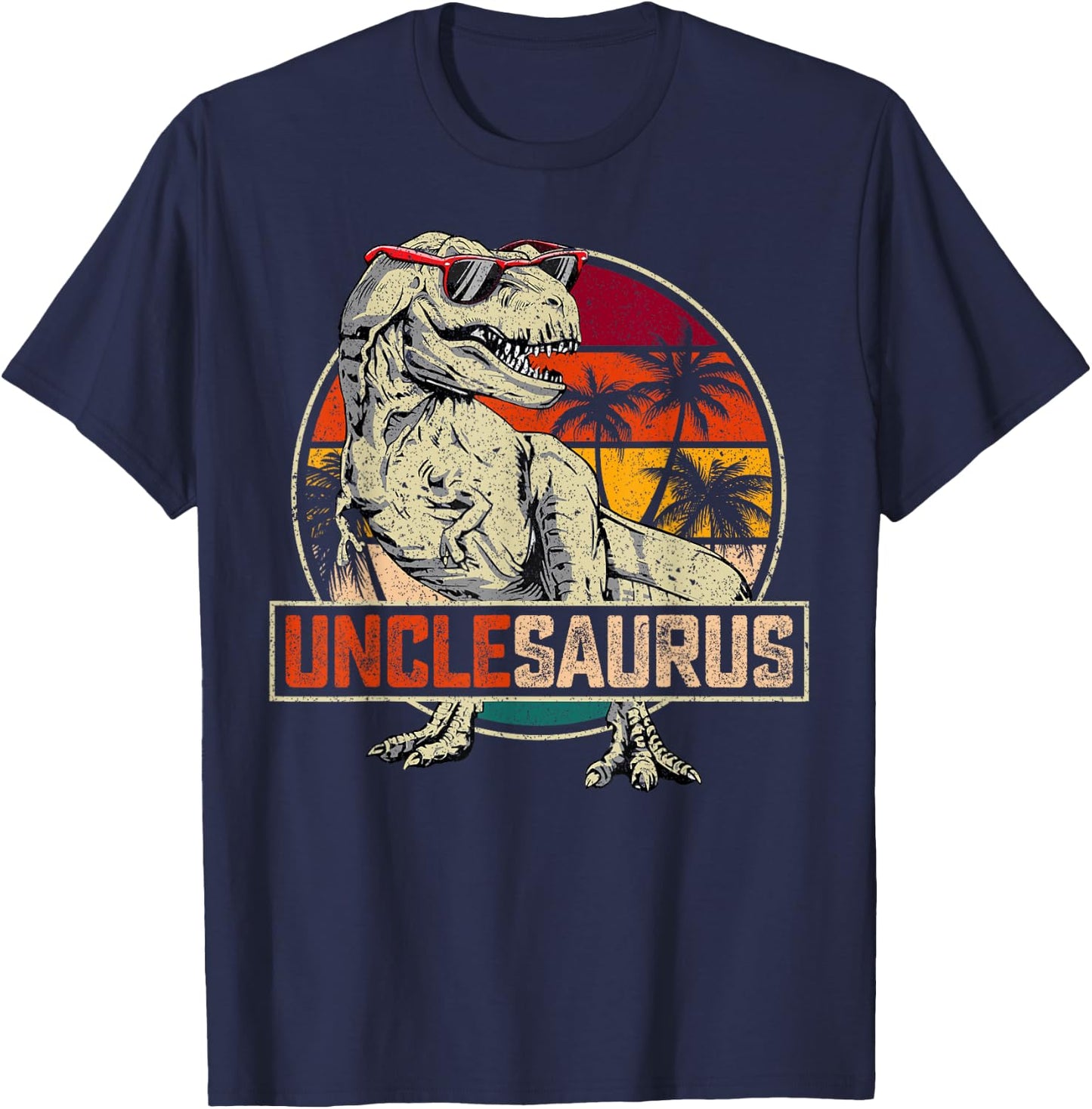 Unclesaurus T Rex Dinosaur Uncle Saurus Family Matching T-Shirt - T-Shirt | Navy