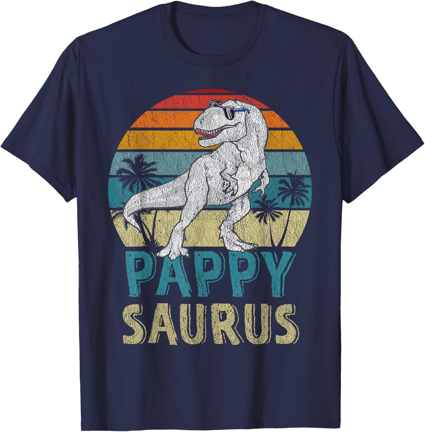 Pappysaurus T Rex Dinosaur Pappy Saurus Family Matching T-Shirt - T-Shirt | Navy