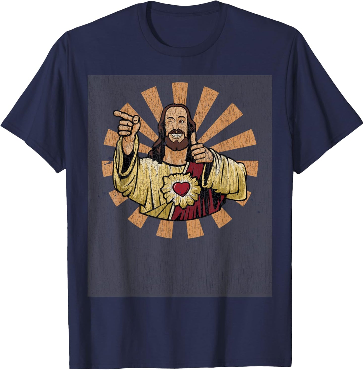 Vintage Buddy a Christ Christmas Jesus T-Shirt - T-Shirt | Navy
