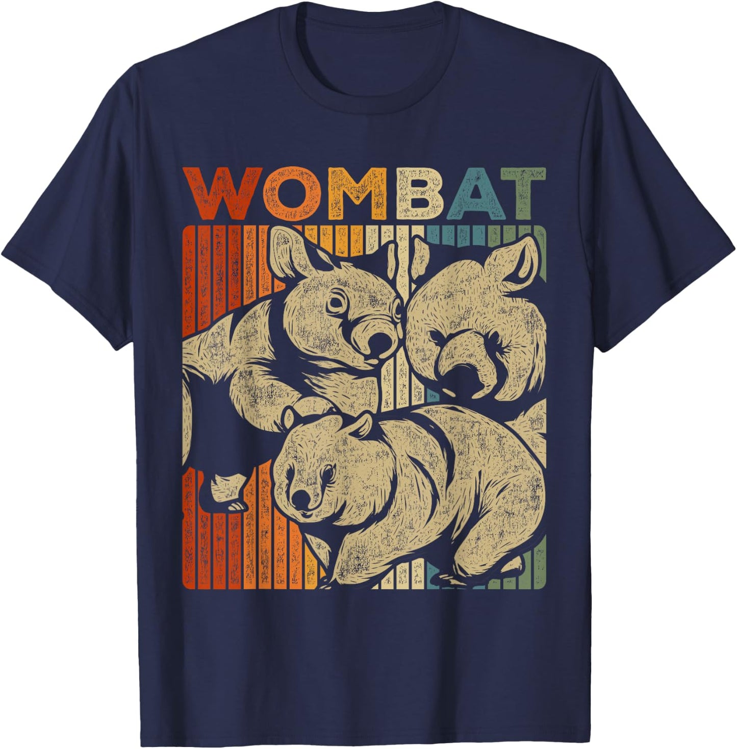 Retro Wombat T-Shirt - T-Shirt | Navy