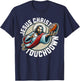 Funny football season touchdown jesus christ T-Shirt - T-Shirt | Navy