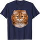 Fluffy Orange Cat Face T-Shirt - T-Shirt | Navy