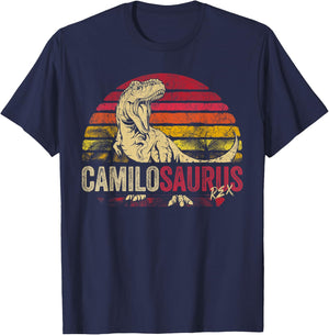 Camilo Saurus Funny Personalized Dinosaur T Rex Boys Name T-Shirt - T-Shirt | Navy
