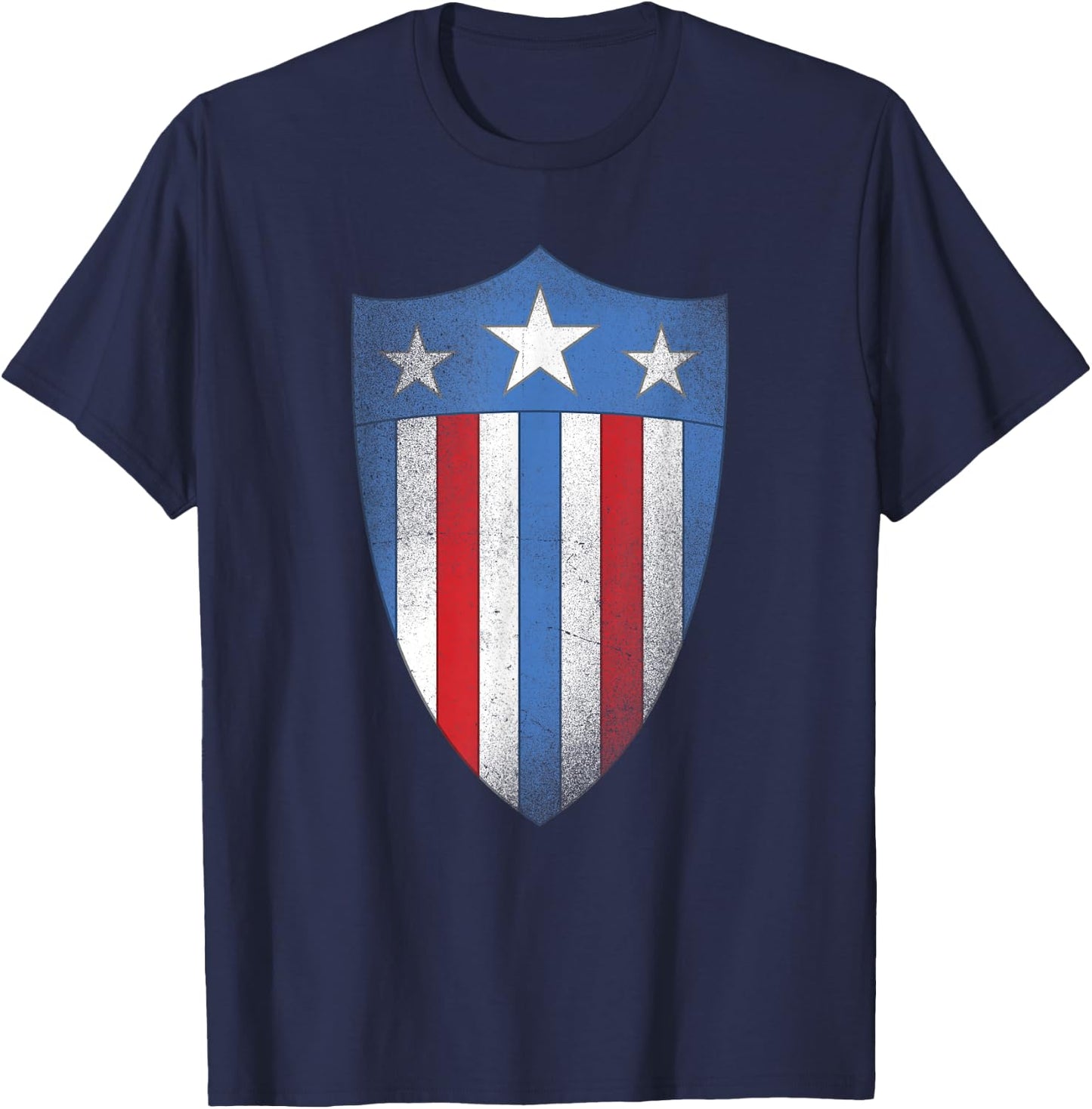 Marvel Captain America OG Distressed Shield T-Shirt - T-Shirt | Navy
