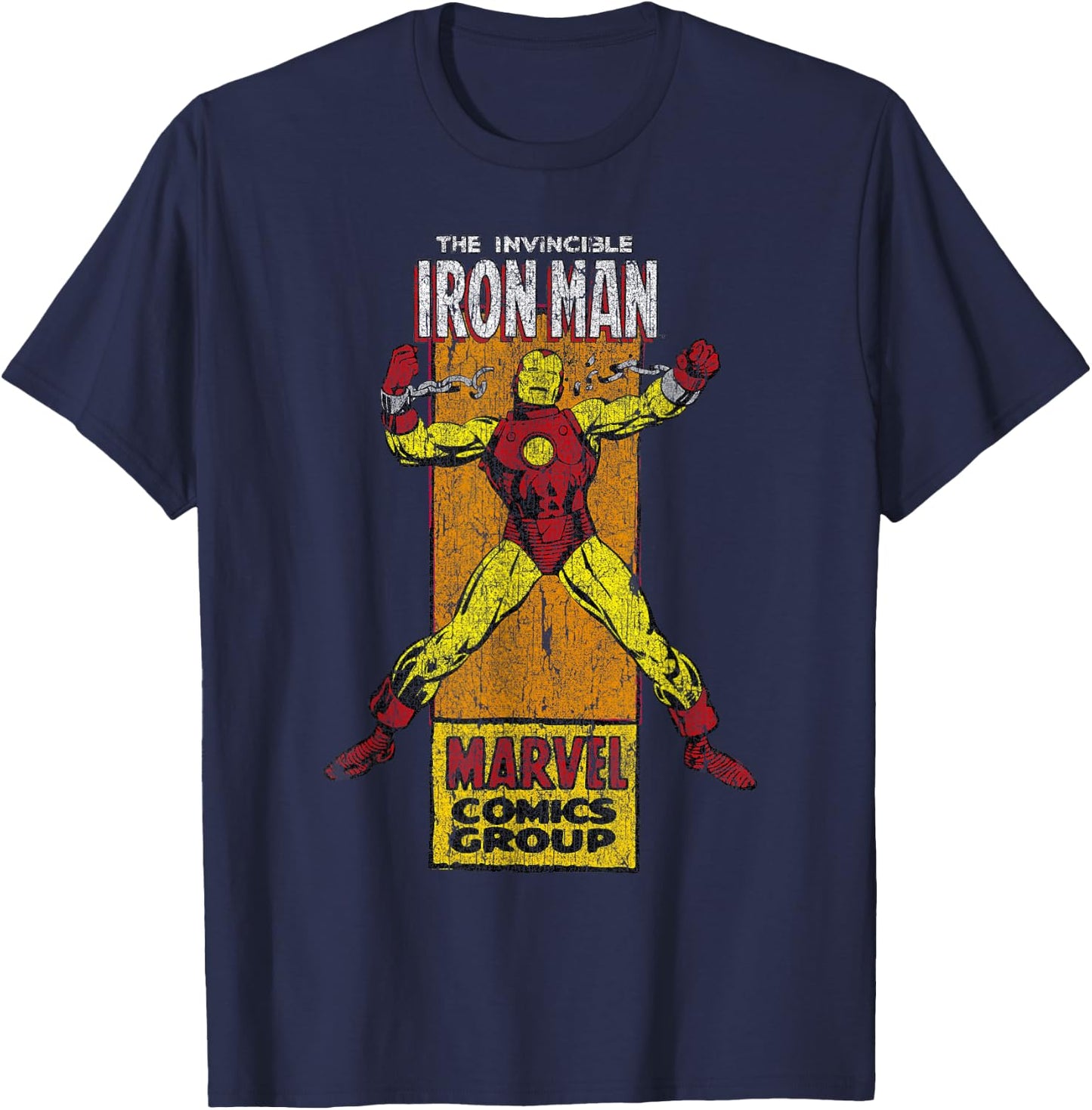 Marvel Iron Man Comics Group Character Card T-Shirt - T-Shirt | Navy