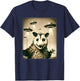 Funny Opossum Selfie With UFO Alien Humor Hilarious Possum T-Shirt - T-Shirt | Navy