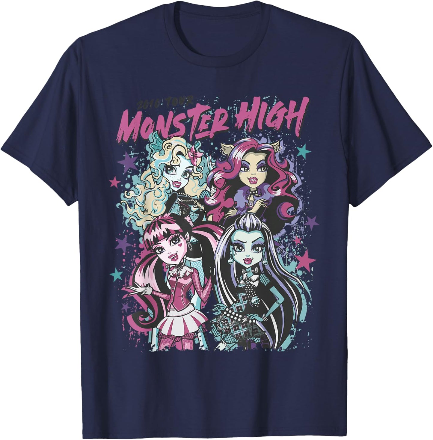 Graduates of Monster High - Draculaura Frankie Lagoona Clawdeen T-Shirt - T-Shirt | Navy