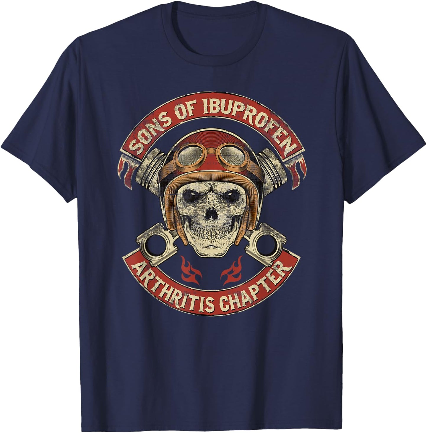 Vintage Son of Ibuprofen Funny Arthritis Chapter Biker T-Shirt - T-Shirt | Navy
