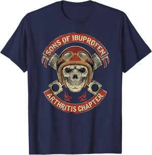 Vintage Son of Ibuprofen Funny Arthritis Chapter Biker T-Shirt - T-Shirt | Navy