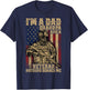 4th of July | USA Flag | I'm a Dad Grandpa and a Veteran T-Shirt - T-Shirt | Navy