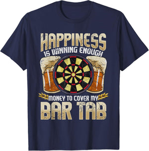 Darts Dart League Team Bar Tab Funny Humor Sayings Quotes T-Shirt - T-Shirt | Navy