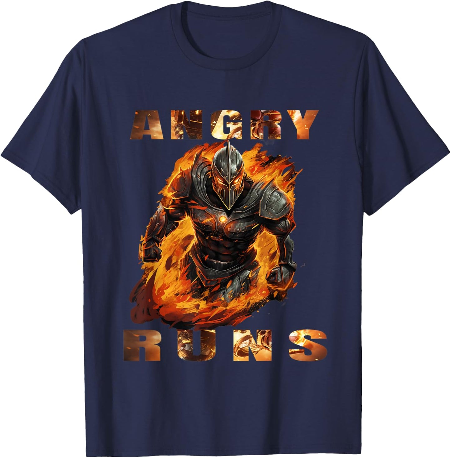 Angry Runs Good Morning Football Graphic T-Shirt - T-Shirt | Navy