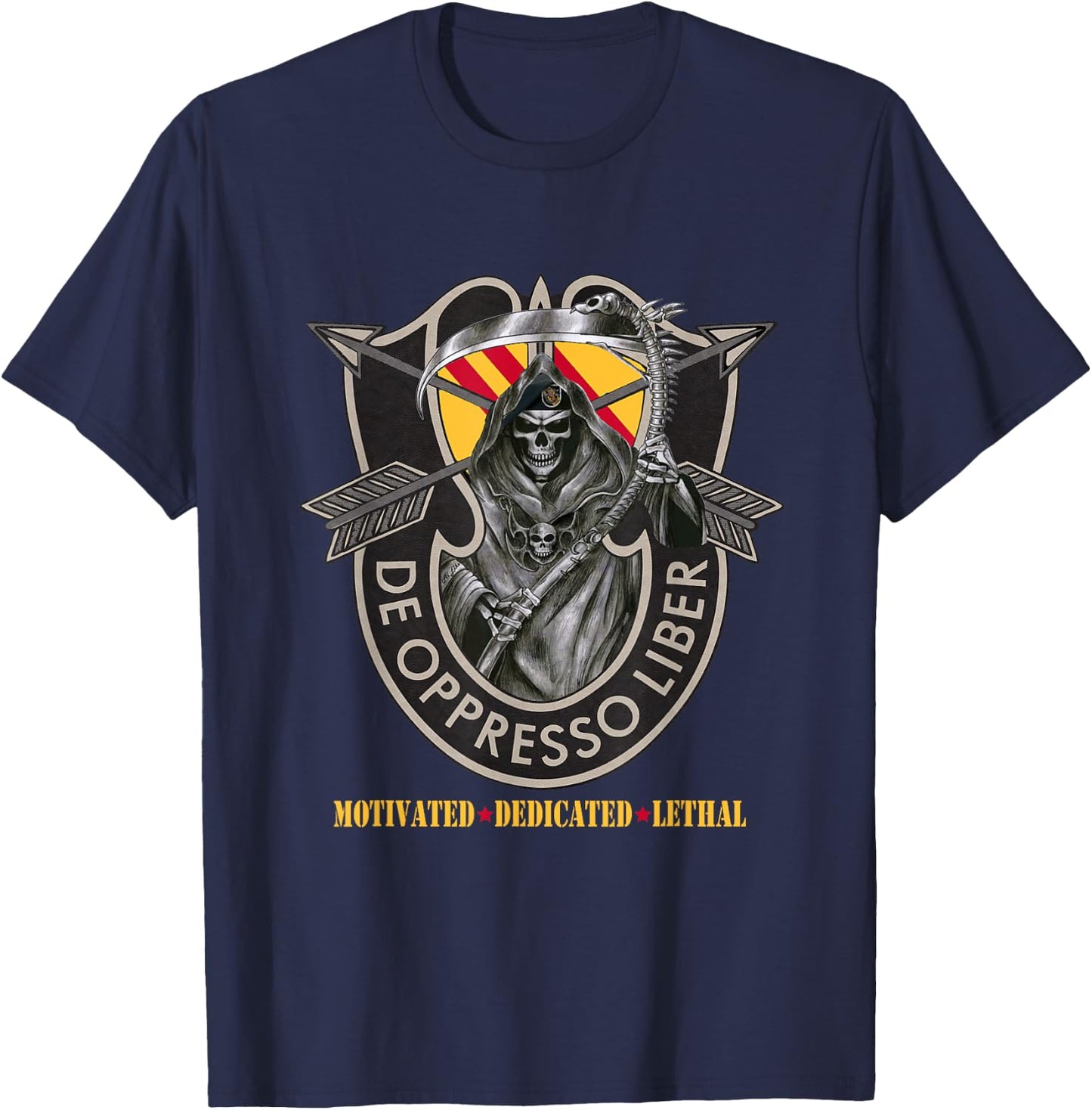 5th Special Forces Group (5th SFG) Shirt - De Oppresso Liber T-Shirt - T-Shirt | Navy