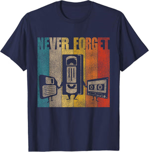 Lustig nie vergessen floppy disk VHS and cassettes T-Shirt - T-Shirt | Navy