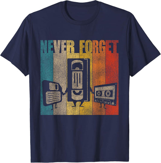 Lustig nie vergessen floppy disk VHS and cassettes T-Shirt - T-Shirt | Navy