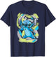 Disney Lilo and Stitch Watercolor Brushstrokes T-Shirt - T-Shirt | Navy