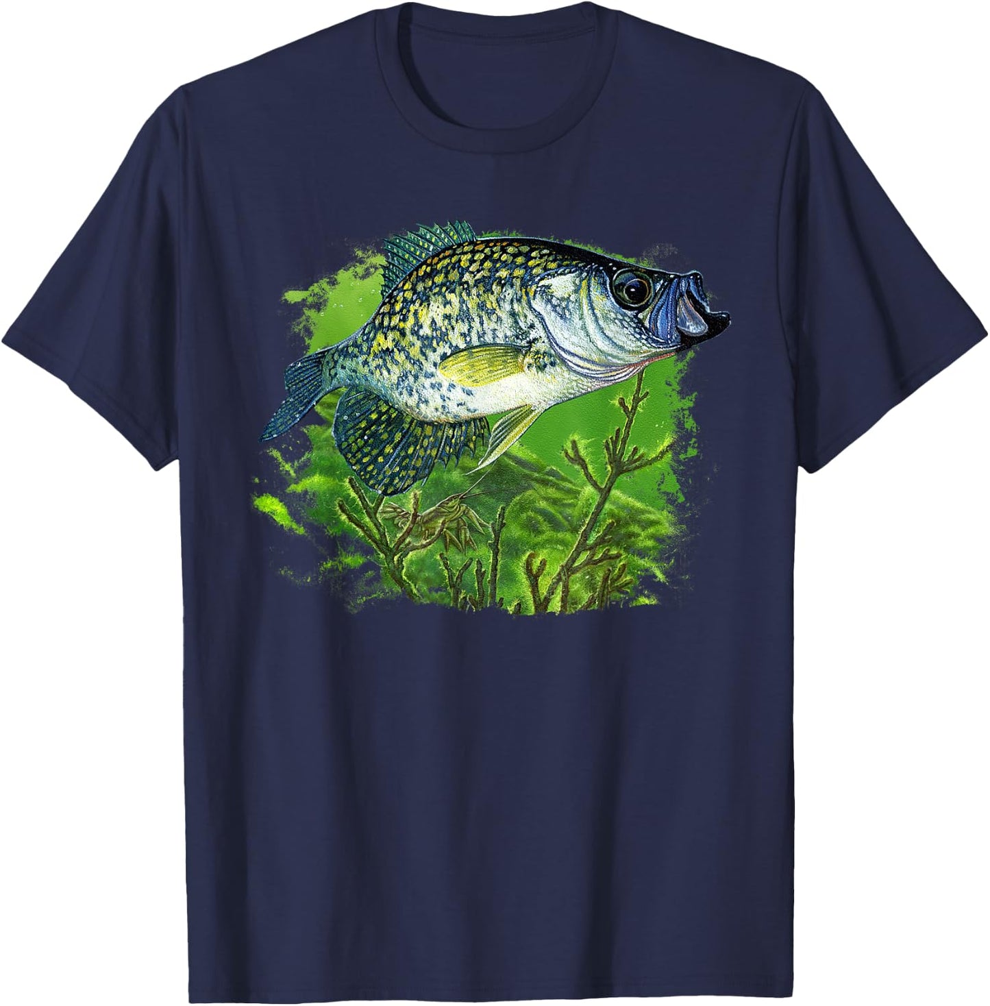 Crappie Swim with Branches Cool Crappie CR T-Shirt - T-Shirt | Navy