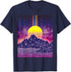 Retro Digital Sunset 1980s Vaporwave Aesthetic Art T-Shirt - T-Shirt | Navy