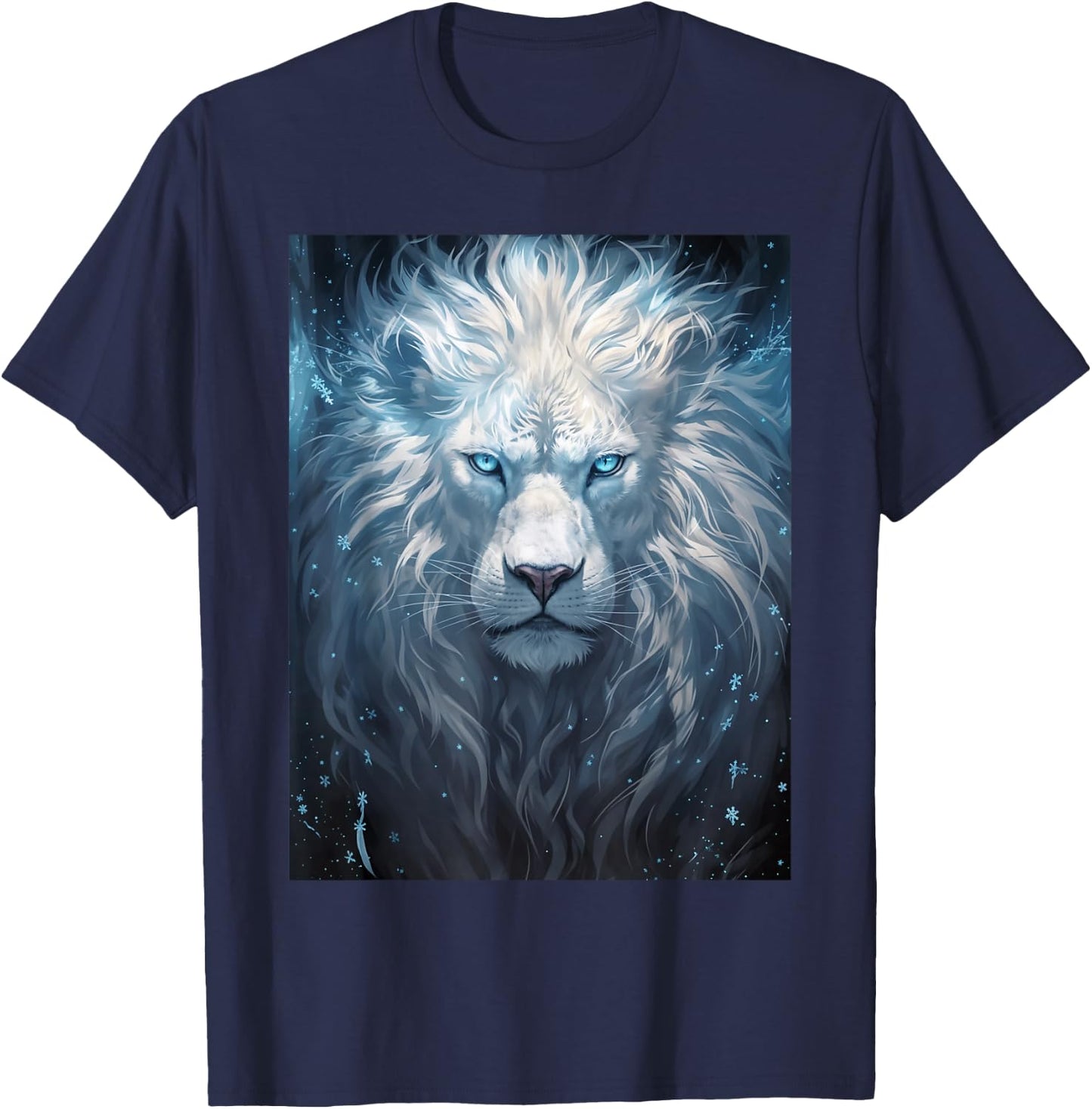 Spiritual White Lion T-Shirt - T-Shirt | Navy