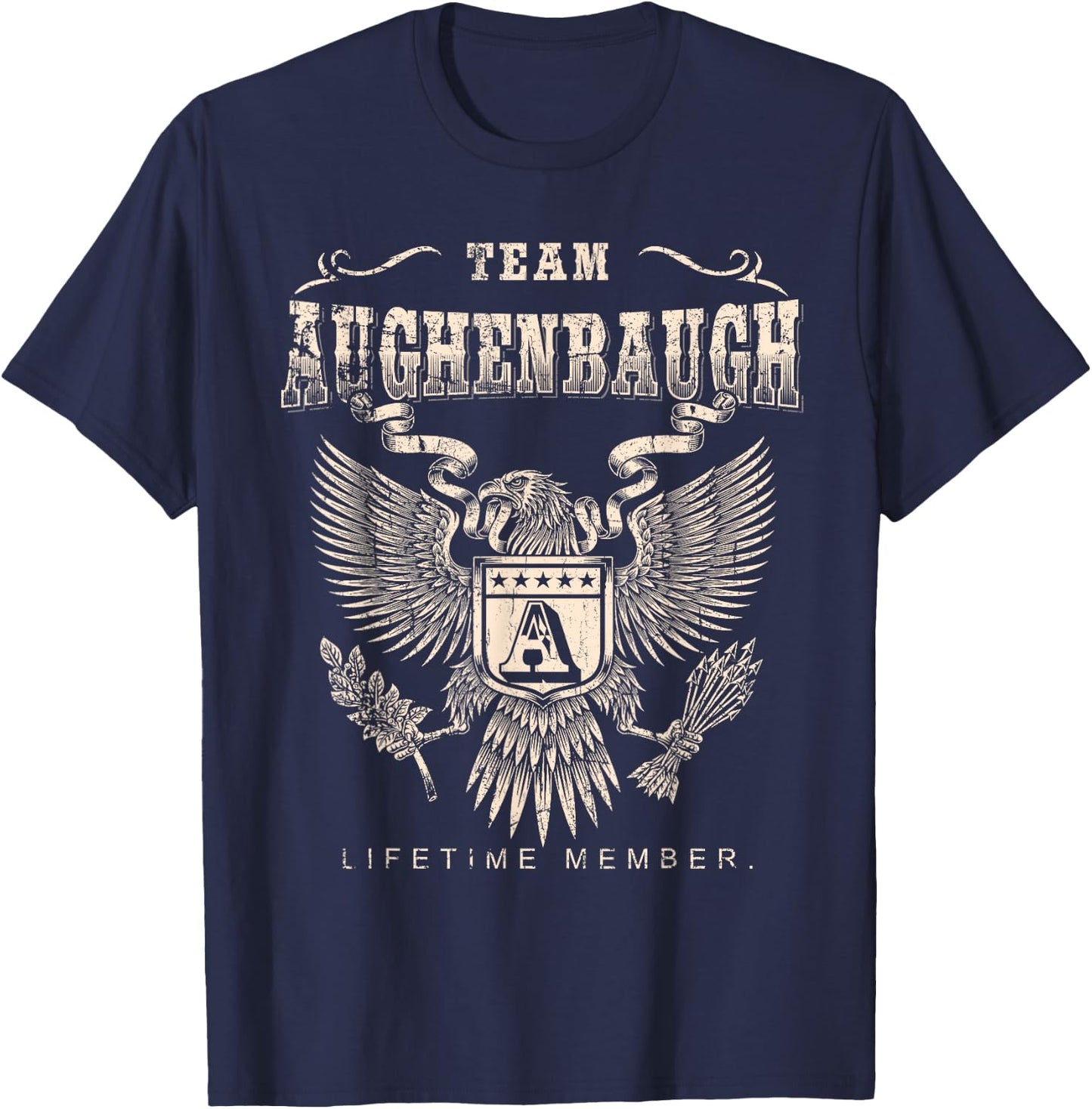 Team Aughenbaugh Lifetime Member - Aughenbaugh Name T-Shirt - T-Shirt | Navy