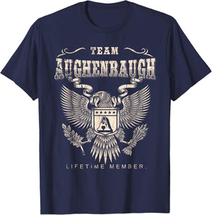 Team Aughenbaugh Lifetime Member - Aughenbaugh Name T-Shirt - T-Shirt | Navy